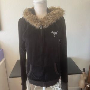 Victoria’s Secret Velour Jacket Pink Line